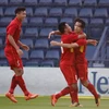 Niềm vui của các cầu thủ U23 Việt Nam sau khi Công Phượng ghi bàn. (Nguồn: Tuoitre)