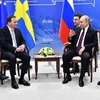 Tổng thống Nga Vladimir Putin trong cuộc gặp song phương với Thủ tướng Thụy Điển Stefan Lofven (Nguồn: Aftonbladet)