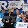 Thủ tướng Anh Theresa May gặp những người ủng hộ trong chiến dịch tranh cử ở Newcastle ngày 125. (Nguồn AFPTTXVN)