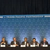 Bộ trưởng các nước tham gia đàm phán Thỏa thuận Hiệp định đối tác xuyên Thái Bình Dương tại một cuộc họp báo ở Maui, Hawaii (Ảnh: Reuters)