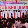 Lễ khai giảng tại trường PTTH Việt Đức. (Ảnh: Lê Minh Sơn/Vietnam+)
