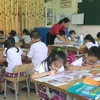 Giờ học theo mô hình trường tiểu học mới của cô và trò trường Tiểu học Hoàng Văn Thụ, Lào Cai. (Ảnh: PM/Vietnam+)