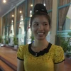 Cô Chiển rất vui khi là một trong 64 gương mặt giáo viên vùng khó tiêu biểu được tuyên dương tại Hà Nội năm nay. (Ảnh: CTV/Vietnam+)