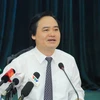 Bộ trưởng Phùng Xuân Nhạ trả lời báo chí trước thềm năm học mới. (Ảnh: Bộ Giáo dục và Đào tạo)