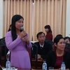 Cô Nguyễn Thị Bích Thủy chia sẻ tại buổi gặp mặt lãnh đạo Bộ Giáo dục và Đào tạo. (|Ảnh: Phạm Mai/Vietnam+)