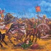 Tranh vẽ trận chiến Gaugamela, điễn ra ngày 1/10/331 trước Công nguyên. (Ảnh: BTC)