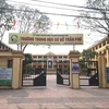 Trường Trung học cơ sở Trần Phú, Hoàng Mai, Hà Nội, nơi xảy ra vụ việc. (Ảnh: Phạm Mai/Vietnam+)