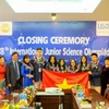 Đoàn học sinh Việt Nam đã đạt thành tích kỷ lục trong 10 năm dự thi. (Ảnh: Sở GD-ĐT Hà Nội.)