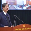 Bộ trưởng Bộ Giáo dục và Đào tạo Nguyễn Kim Sơn phát biểu chỉ đạo tại hội nghị. (Ảnh: Bộ GD-ĐT)