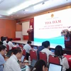 Tọa đàm thu hút sự tham gia của đông đảo lãnh đạo các trường đại học. (Ảnh: PV/Vietnam+)