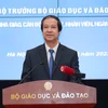 Bộ trưởng Bộ Giáo dục và Đào tạo Nguyễn Kim Sơn phát biểu tại buổi gặp gỡ. (Ảnh: Bộ GD-ĐT)