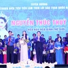 Hoa hậu Nguyễn Trúc Thùy Tiên là một trong 420 gương mặt được vinh danh. (Ảnh: Minh Đức/TTXVN) 