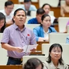 Đại biểu Nguyễn Duy Thanh bày tỏ không đồng tình với việc giao Bộ Giáo dục và Đào tạo tiếp tục biên soạn sách giáo khoa. (Ảnh: PV/Vietnam+)