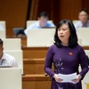 Bộ trưởng Bộ Y tế Đào Hồng Lan trả lời chất vấn. (Ảnh: CTV/Vietnam+)