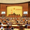 Quốc hội làm việc trong phiên khai mạc kỳ họp bất thường lần thứ 5, Quốc hội khóa XV. (Ảnh: TTXVN)