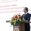 Bộ trưởng Nguyễn Kim Sơn phát biểu chỉ đạo tại buổi lễ. (Ảnh: PV/Vietnam+)