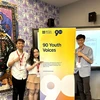 Ba đại diện của Việt Nam tham dự Mạng lưới Kết nối Thanh niên toàn cầu của Hội đồng Anh. (Ảnh: PV/Vietnam+)