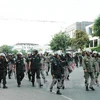 Lực lượng an ninh Campuchia gìn giữ hòa bình tại thủ đô Phnom Penh (Ảnh: Xuân Khu - TTXVN)