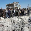 Hiện trường một vụ đánh bom xe ở Syria (Nguồn: AFP/TTXVN)