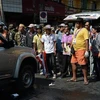 Hiện trường vụ nổ xảy ra ở điểm biểu tình tạ Thái Lan (Nguồn: AFP)