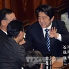Thủ tướng Nhật Bản Shinzo Abe đưa ra bài phát biểu như trên tại Quốc hội Nhật (Nguồn: TTXVN)