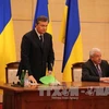 Ông Yanukovych tổ chức họp báo tại Rostov trên sông Đông hôm 28/2 (Nguồn: THX/TTXVN)
