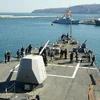 Tàu khu trục có tên lửa dẫn đường của Mỹ USS Truxtun ở că cứ Varna của Bulgaria tại Biển Đen (Nguồn: AFP)