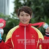 Tay đua Nguyễn Thị Thật ( Ảnh: Quốc Khánh - Phóng viên TTXVN tại SEA Games 28)