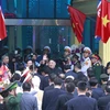 Lúc 12 giờ 50, đoàn tàu đặc biệt chở Chủ tịch Triều Tiên Kim Jong-un đã rời Việt Nam để lên đường về nước (Ảnh: Doãn Tấn/TTXVN)