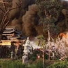 Hiện trường vụ cháy ở chùa Phật Quang, Hà Nam. (Nguồn: Facebook)