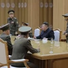 Cuộc họp của nhà lãnh đạo Triều Tiên Kim Jong-Un ngày 15/10. (Ảnh: KCNA)