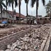 Gần đây, báo chí phản ánh việc khuôn viên chùa Vàng bị đập tường, chặt cây và xây thụt lùi vào phía trong. Cơ quan chức năng đã vào cuộc xử lý. (Ảnh: PV/Vietnam+)