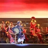 Tiết mục “Đường kẻ” dưới sự trình bày của thạc sỹ Châu Minh Tâm và dàn nhạc dân tộc Nhạc viện Thành phố Hồ Chí Minh trong Nhạc hội Đờn ca tài tử Nam Bộ, tổ chức năm 2021 tại Nhà hát Thành phố Hồ Chí Minh. (Ảnh: Thu Hương/TTXVN)