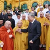 Chủ tịch nước Tô Lâm gặp mặt lãnh đạo các tổ chức tôn giáo ngày 13/6/2024. (Ảnh: Nhan Sáng/TTXVN)