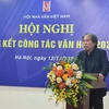 Chủ tịch Hội Nhà văn Việt Nam Nguyễn Quang Thiều phát biểu tại Hội nghị Tổng kết công tác văn học năm 2024. (Ảnh: PV/Vietnam+)