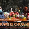 Người dân phấn khởi đi chùa Hương trong ngày đầu mở cửa chính thức. (Ảnh: Hoàng Đạt/Vietnam+)