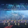 Sân khấu Lễ kỷ niệm rực rỡ màu sắc, âm thanh hiện đại hòa quyện với chất liệu đặc trưng của các dân tộc thiểu số tại Sa Pa, Lào Cai. (Ảnh: Minh Anh/Vietnam+)