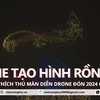 Khách quốc tế thích thú với hình tượng rồng trong màn diễn drone của Hà Nội 