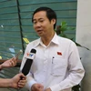 Đại biểu Quốc hội Nguyễn Thái Học, đang trả lời báo chí (Ảnh: Đức Duy/Vietnam+)