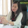 Phó Tổng Giám đốc tập đoàn Hương Sen đang chia sẻ những khó khăn trong công tác chống hàng giả, hàng nhái (Ảnh: PV/Vietnam+)