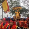Lễ hội rước vua sống tại lễ hội đền Sái, xã Thụy Vân, huyện Đông Anh, Hà Nội ngày 11 tháng Giêng âm lịch. (Ảnh: Quỳnh Chi/Vietnam+)