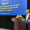 Thứ trưởng Hoàng Quốc Vượng phát biểu tại Hội nghị Tổng kết công tác vận hành thị trường phát điện cạnh tranh. (Ảnh: Đức Duy/Vietnam+) 