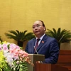 Thủ tướng Chính phủ Nguyễn Xuân Phúc tại kỳ họp thứ 6, Quốc hội khóa 14. (Ảnh: TTXVN)