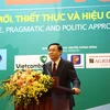 Phó Thủ tướng Vương Đình Huệ phát biểu tại 'Diễn đàn Hội nhập kinh tế quốc tế Việt Nam 2018'. (Ảnh: Đức Duy/Vietnam+)