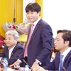 Ông Lưu Văn Tuyển, tân Phó Tổng Giám đốc Petrolimex đang phát biểu ý kiến. (Ảnh: petrolimex.com.vn)