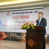 Thứ trưởng Bộ Công Thương Đỗ Thắng Hải phát biểu tại hội nghị Tổng công ty Thép Việt Nam. (Ảnh: Đức Duy/Vietnam+)