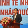 Tổng giám đốc PVN Nguyễn Vũ Trường Sơn phát biểu khai mạc Hội thảo. (Ảnh: Đức Duy/Vietnam+)