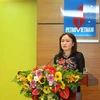 Bà Nghiêm Thúy Lan, Chủ tịch Công đoàn dầu khí Việt Nam phát biểu tại Lễ kỷ niệm. (Ảnh: pvn.vn)