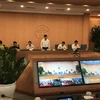 Phó Chủ tịch Ủy ban nhân dân thành phố Hà Nội Ngô Văn Quý phát biểu tại cuộc họp Ban chỉ đạo phòng chống dịch bệnh COVID-19 sáng 23/9. (Ảnh: Xuân Quảng/Vietnam+)