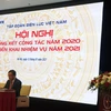 Phó Thủ tướng Trịnh Đình Dũng phát biểu tại Hội nghị tổng kết năm 2020 của EVN. (Ảnh: Đức Duy/Vietnam+)